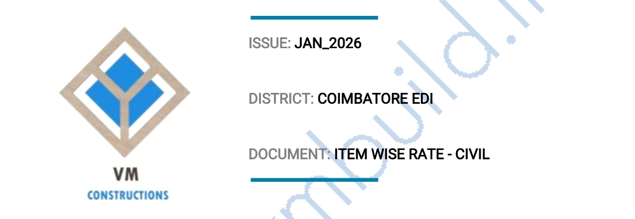 The Official Schedule of Rates - Coimbatore Edition (Jan 2026)
