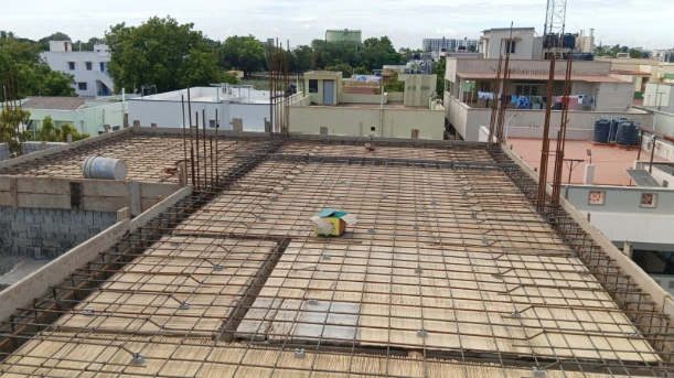 RCC Roof - bar bending and centring work